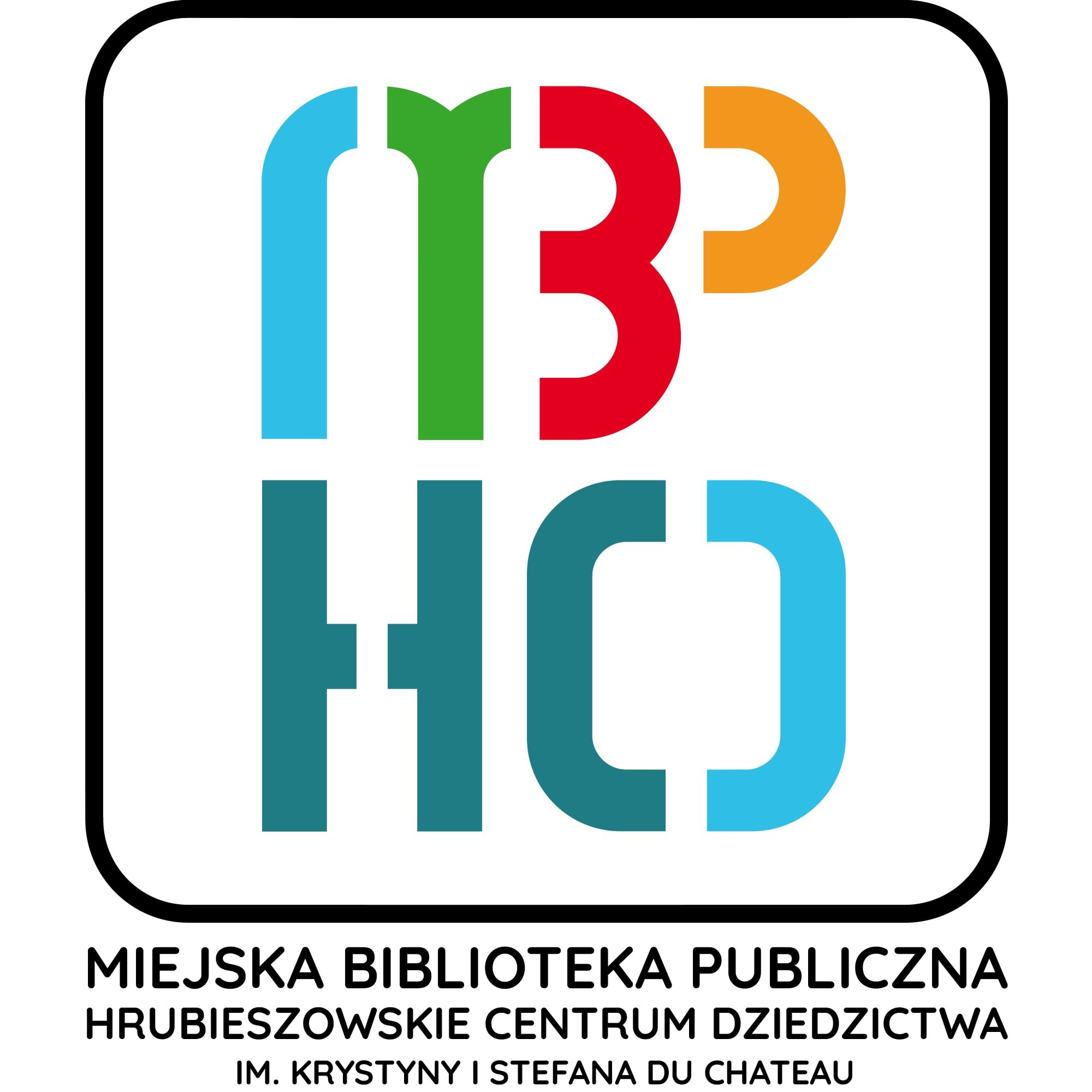 Logo Miejska Biblioteka Publiczna – Hrubieszowskie Centrum Dziedzictwa im. Krystyny i Stefana Du Chateau