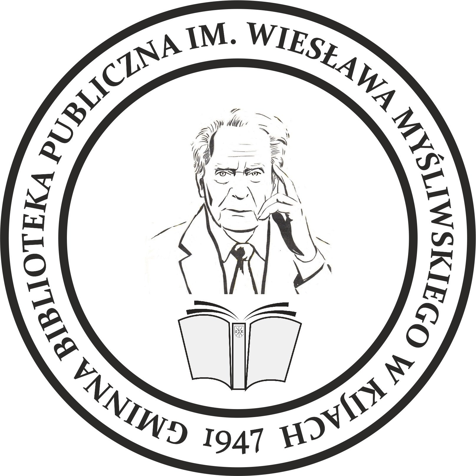 Logo Gminna Biblioteka Publiczna im. Wiesawa Myliwskiego w Kijach